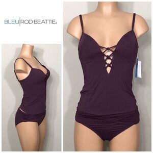 BLUE/ROD BEATTIE plum tankini set. 4  NWT